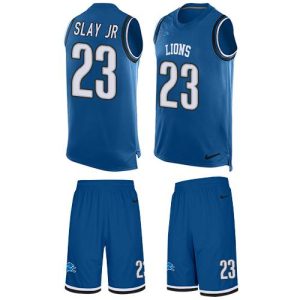 High quality Lions #23 Darius Slay Jr Blue Team Color Men's Stitched NFL Limited Tank Top Suit Jersey