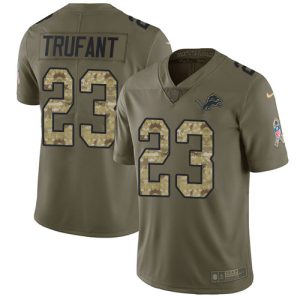 Superior Lions #23 Desmond Trufant Olive/Camo Men's Stitched NFL Limited 2017 Salute To Service Jersey