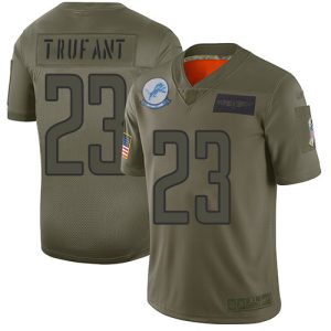 Finest Lions #23 Desmond Trufant Camo Men's Stitched NFL Limited 2019 Salute To Service Jersey