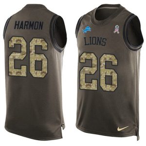 Superior Lions #26 Duron Harmon Green Men's Stitched NFL Limited Salute To Service Tank Top Jersey