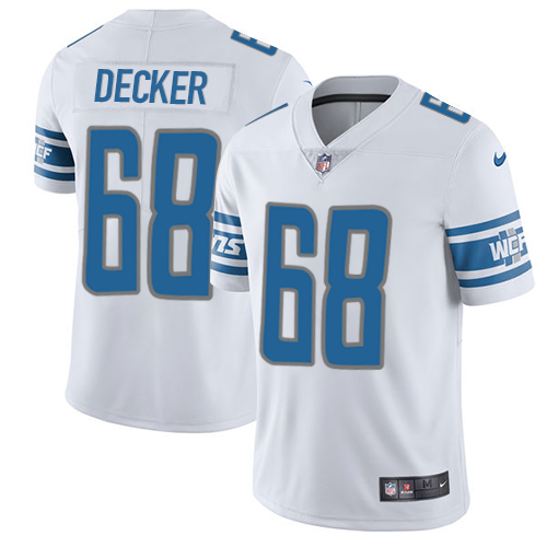 Exceptional Lions #68 Taylor Decker White Men's Stitched NFL Vapor Untouchable Limited Jersey