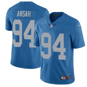 Marvelous Lions #94 Ziggy Ansah Blue Throwback Men's Stitched NFL Vapor Untouchable Limited Jersey