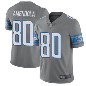 High quality Lions #80 Danny Amendola Gray Men's Stitched NFL Limited Rush Jersey
