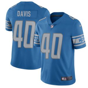 High quality Lions #40 Jarrad Davis Blue Team Color Men's Stitched NFL Vapor Untouchable Limited Jersey