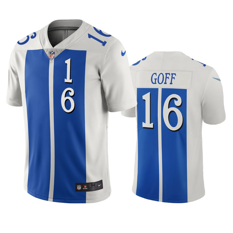 Exceptional Detroit Lions #16 Jared Goff White Blue Vapor Limited City Edition NFL Jersey