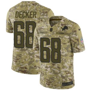 High quality Lions #68 Taylor Decker Camo Men's Stitched NFL Limited 2018 Salute To Service Jersey