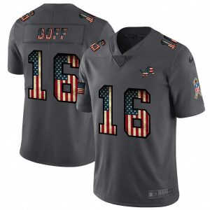 Superb Detroit Lions #16 Jared Goff 2018 Salute To Service Retro USA Flag Limited NFL Jersey