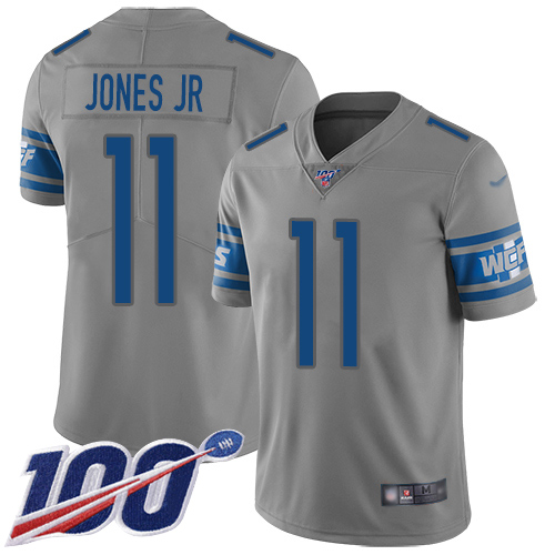 Superior Lions #11 Marvin Jones Jr Gray Men's Stitched NFL Limited Inverted Legend 100th Season Jersey