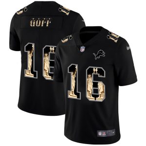 Exceptional Detroit Lions #16 Jared Men's Carbon Black Vapor Cristo Redentor Limited NFL Jersey