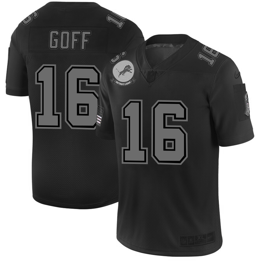 Exquisite Detroit Lions #16 Jared Goff Men's Black 2019 Salute to Service Limited Stitched NFL Jersey