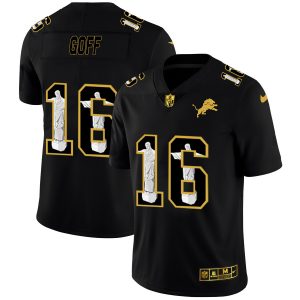 Marvelous Detroit Lions #16 Jared Goff Men's Carbon Black Vapor Cristo Redentor Limited NFL Jersey