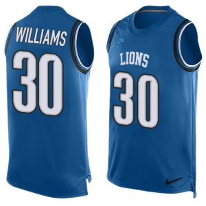 Superior Lions #30 Jamaal Williams Blue Team Color Men's Stitched NFL Limited Tank Top Jersey