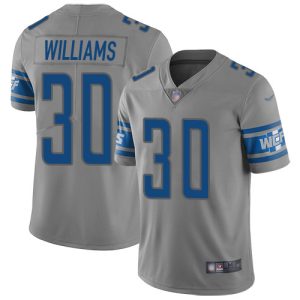 Outstanding Lions #30 Jamaal Williams Gray Men's Stitched NFL Limited Inverted Legend Jersey