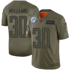 Superb Lions #30 Jamaal Williams Camo Men's Stitched NFL Limited 2019 Salute To Service Jersey
