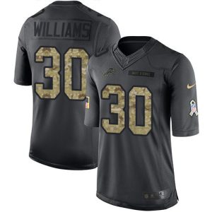 High quality Lions #30 Jamaal Williams Black Men's Stitched NFL Limited 2016 Salute to Service Jersey