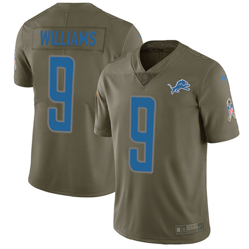Exquisite Lions #9 Jameson Williams Olive Men's Stitched NFL Limited 2017 Salute To Service Jersey