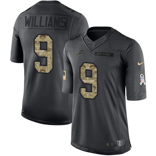 Finest Lions #9 Jameson Williams Black Men's Stitched NFL Limited Rush Jersey