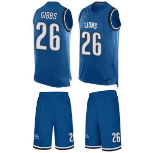 Outstanding Lions #26 Jahmyr Gibbs Blue Team Color Men's Stitched NFL Limited Tank Top Suit Jersey