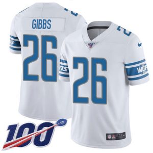 Exceptional Lions #26 Jahmyr Gibbs White Men's Stitched NFL 100th Season Vapor Untouchable Limited Jersey