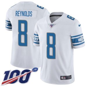 High quality Lions #8 Josh Reynolds White Men's Stitched NFL 100th Season Vapor Untouchable Limited Jersey