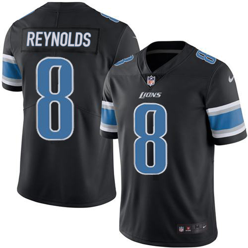 Exquisite Lions #8 Josh Reynolds Black Men's Stitched NFL Limited Rush Jersey