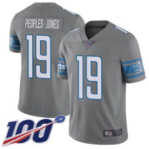 Gorgeous Lions #19 Donovan Peoples-Jones Gray Men's Stitched NFL Limited Rush 100th Season Jersey