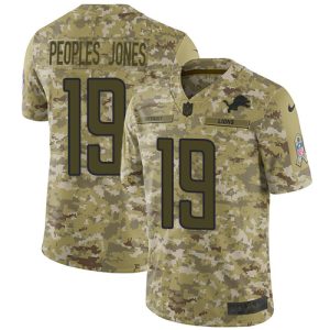 Superb Lions #19 Donovan Peoples-Jones Camo Men's Stitched NFL Limited 2018 Salute To Service Jersey