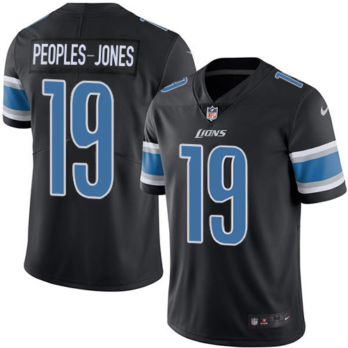 Gorgeous Lions #19 Donovan Peoples-Jones Black Men's Stitched NFL Limited Rush Jersey