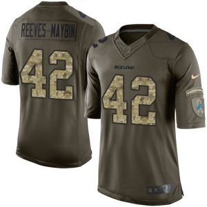 Premium Lions #42 Jalen Reeves-Maybin Green Men's Stitched NFL Limited 2015 Salute to Service Jersey