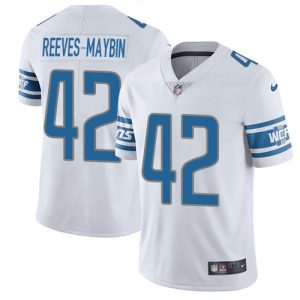 Superb Lions #42 Jalen Reeves-Maybin White Men's Stitched NFL Vapor Untouchable Limited Jersey