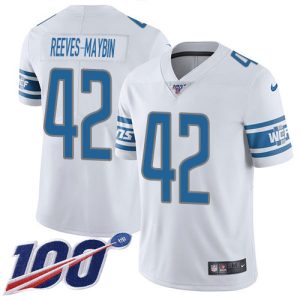 High quality Lions #42 Jalen Reeves-Maybin White Men's Stitched NFL 100th Season Vapor Untouchable Limited Jersey
