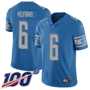 High quality Lions #6 Ifeatu Melifonwu Blue Team Color Men's Stitched NFL 100th Season Vapor Untouchable Limited Jersey
