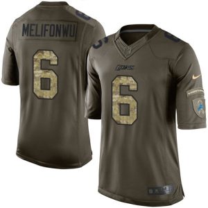 High quality Lions #6 Ifeatu Melifonwu Green Men's Stitched NFL Limited 2015 Salute to Service Jersey