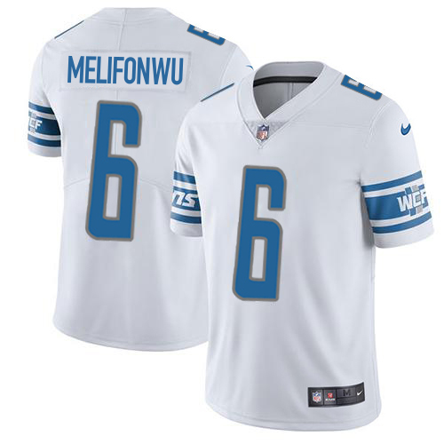 Exquisite Lions #6 Ifeatu Melifonwu White Men's Stitched NFL Vapor Untouchable Limited Jersey