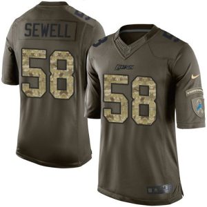 Exquisite Lions #58 Penei Sewell Green Men's Stitched NFL Limited 2015 Salute to Service Jersey
