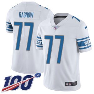 Marvelous Lions #77 Frank Ragnow White Men's Stitched NFL 100th Season Vapor Untouchable Limited Jersey