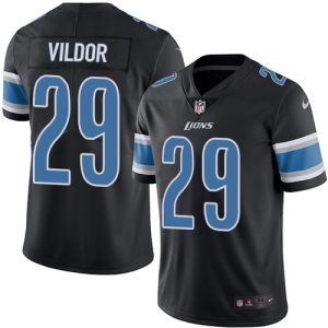 Marvelous Lions #29 Kindle Vildor Black Men's Stitched NFL Limited Rush Jersey