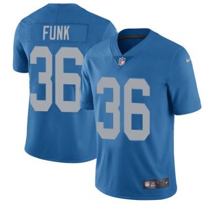 Marvelous Lions #36 Jake Funk Blue Throwback Men's Stitched NFL Vapor Untouchable Limited Jersey