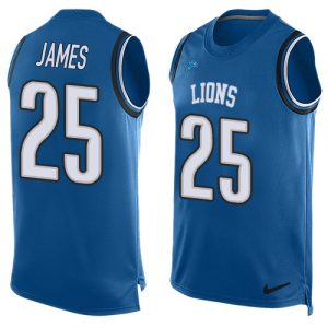 Superior Lions #25 Craig James Blue Team Color Men's Stitched NFL Limited Tank Top Jersey