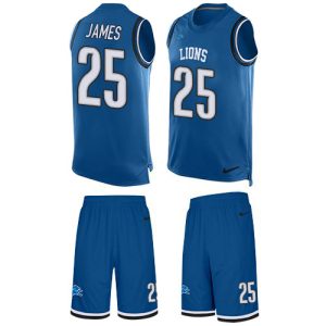 Superb Lions #25 Craig James Blue Team Color Men's Stitched NFL Limited Tank Top Suit Jersey