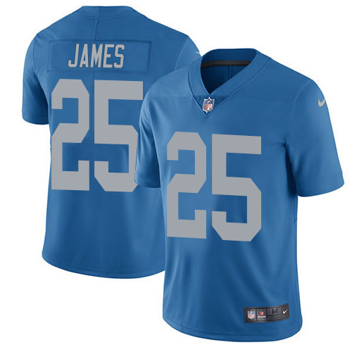 Marvelous Lions #25 Craig James Blue Throwback Men's Stitched NFL Vapor Untouchable Limited Jersey